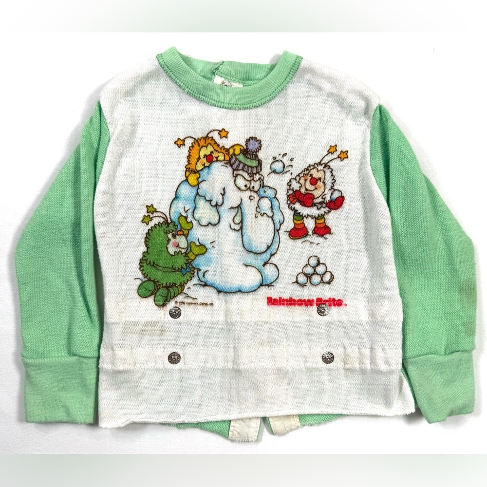 VINTAGE RAINBOW BRITE‎ Girls Pajama Top 2 Thermal 1980s Cartoon Collector Retro